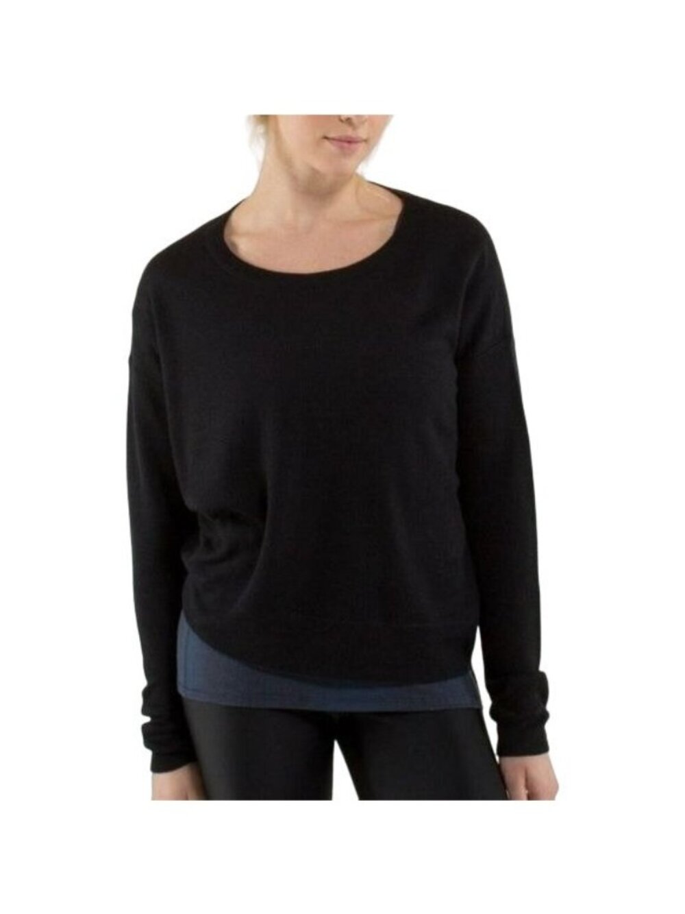 Lululemon Black Gray Reversible Cashmere Blend Pure Balance Pullover Sweater 6